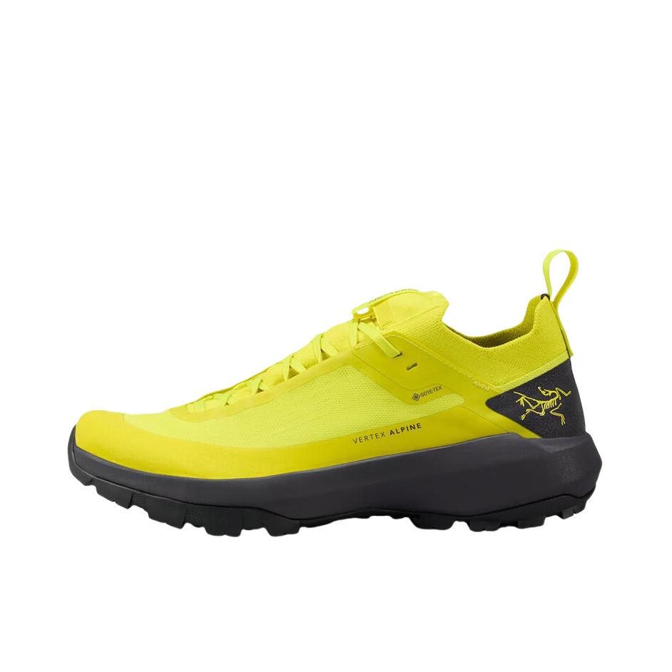 推荐商品：Arc'teryx/始祖鸟  Vertex Alpine GTX  防水耐磨 圆头 越野徒步  登山鞋 户外鞋 男款/黄色