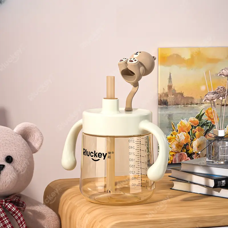 推荐商品：乐起/Rluckey 儿童小熊牛奶杯耐摔防摔喝奶