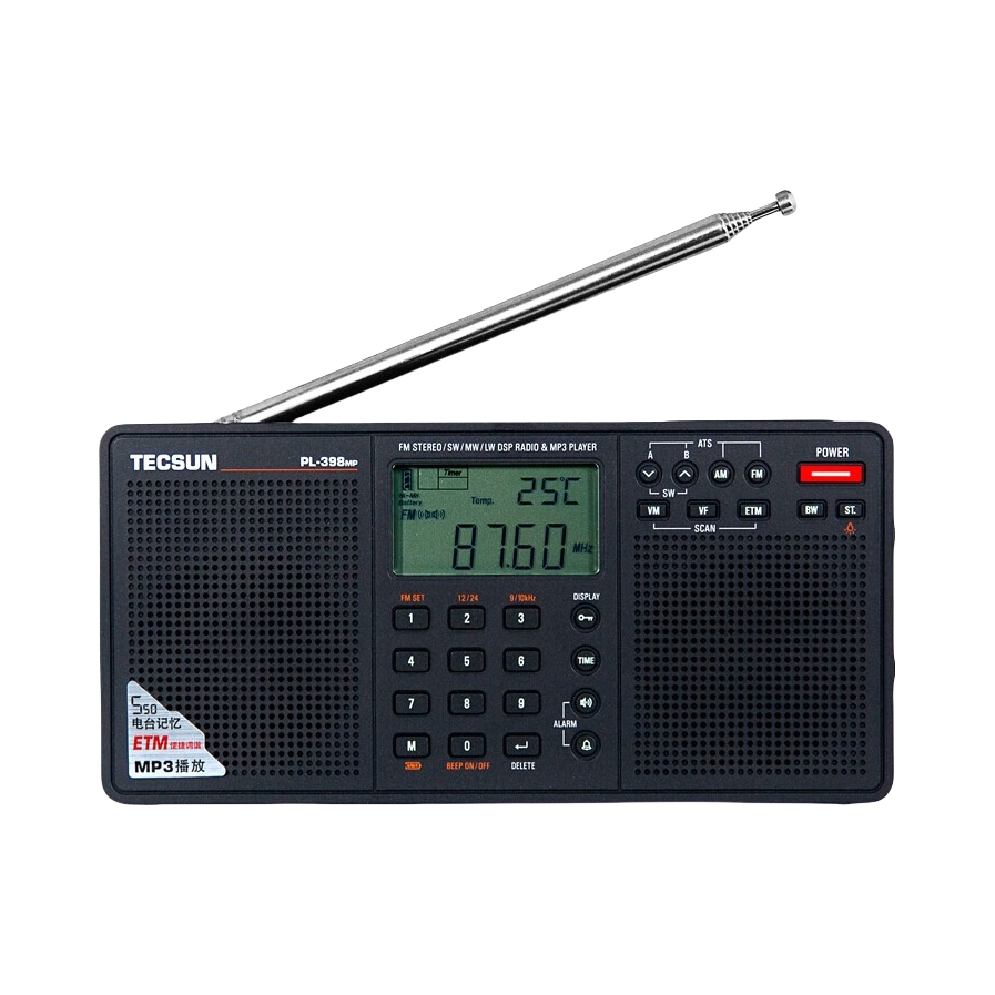 推荐商品：Tecsun/德生 PL-398MP 便携式 收音机 自动搜台 SD卡播放
