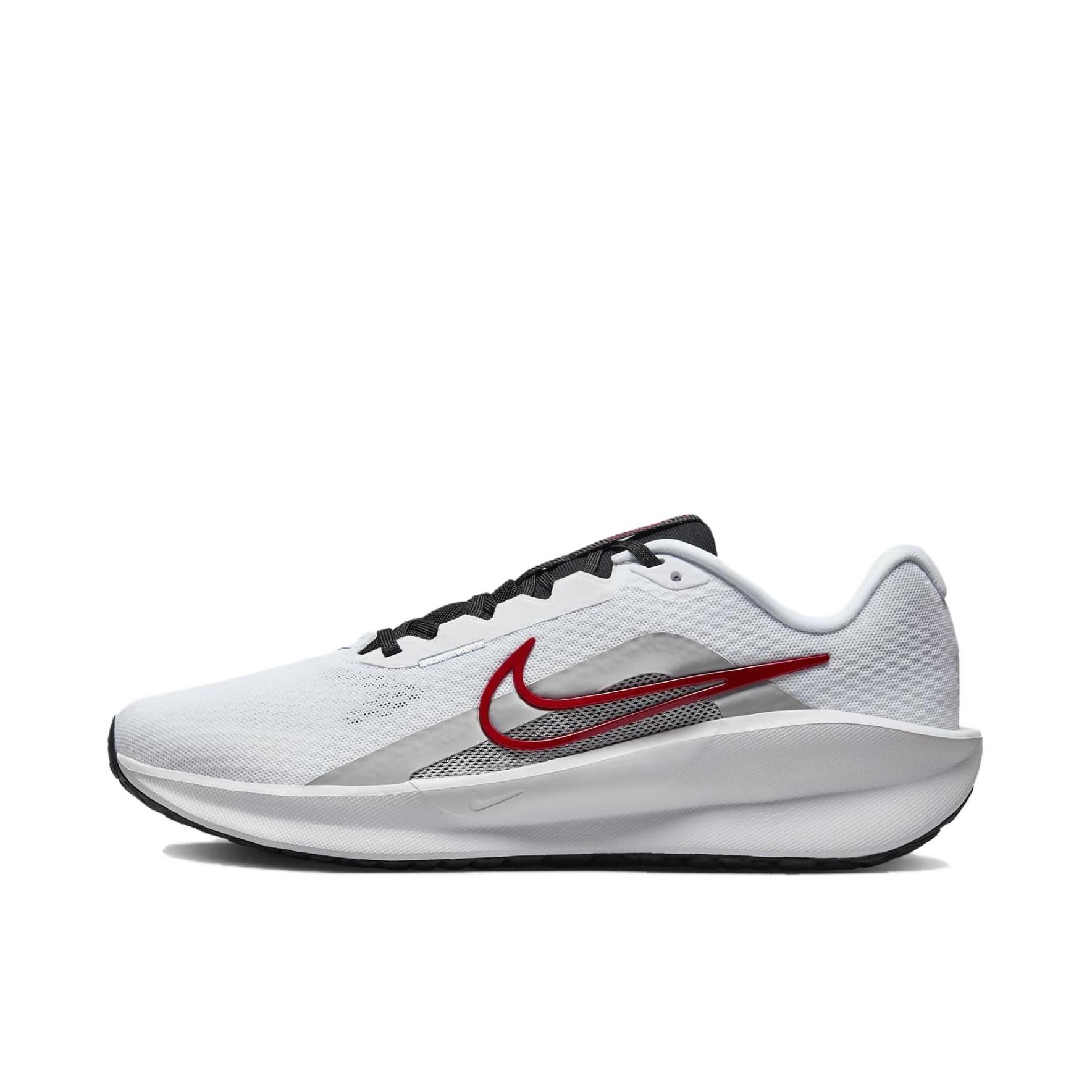 推荐商品：Nike Downshifter 13 跑鞋 减震透气支撑织物短跑轻便训练 白色/灰色