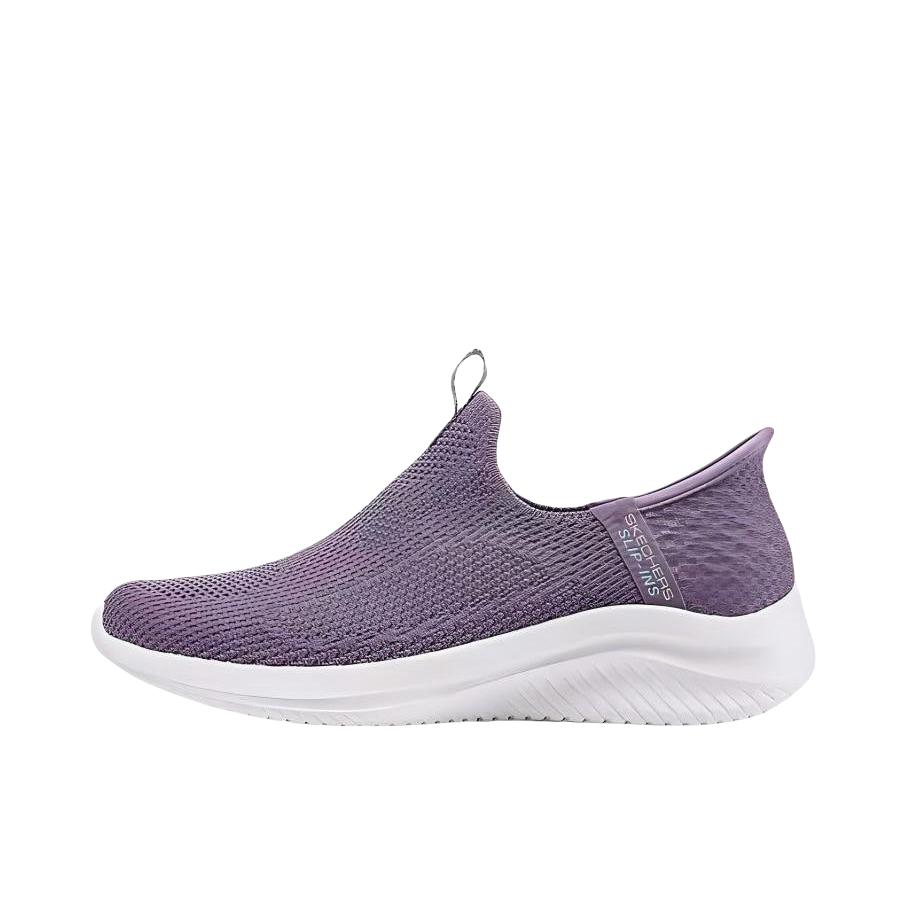 推荐商品：Skechers/斯凯奇 Sport 舒适软底 网面透气 防滑耐磨 低帮 圆头 一脚蹬 跑鞋 女款/紫色