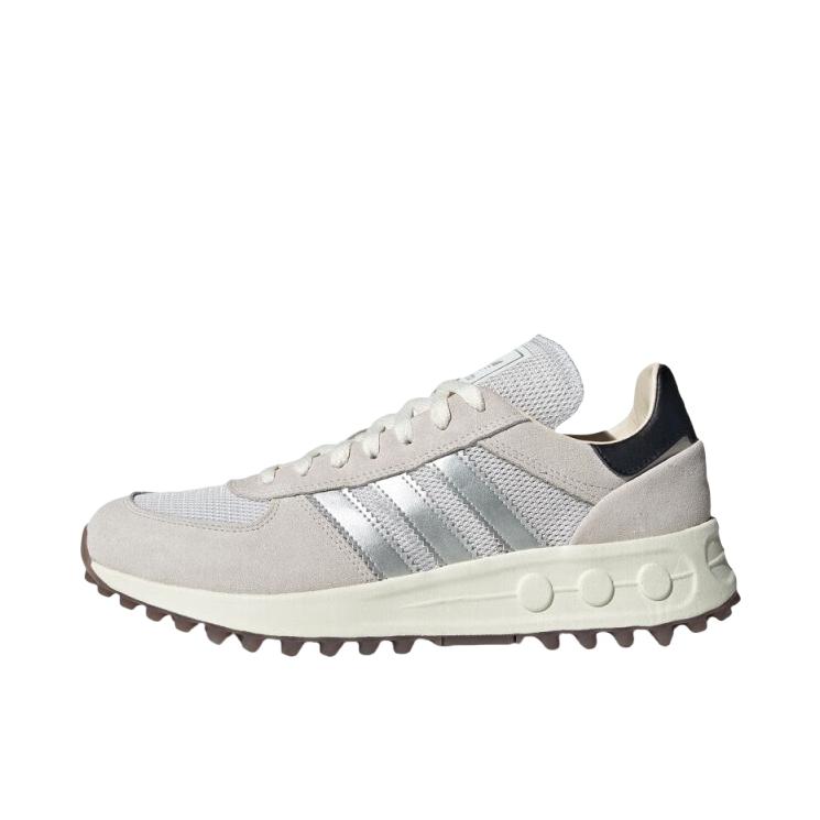 推荐商品：adidas LA Trainer 防滑耐磨 轻便舒适 透气 运动休闲鞋 晶白/金属银/一号黑