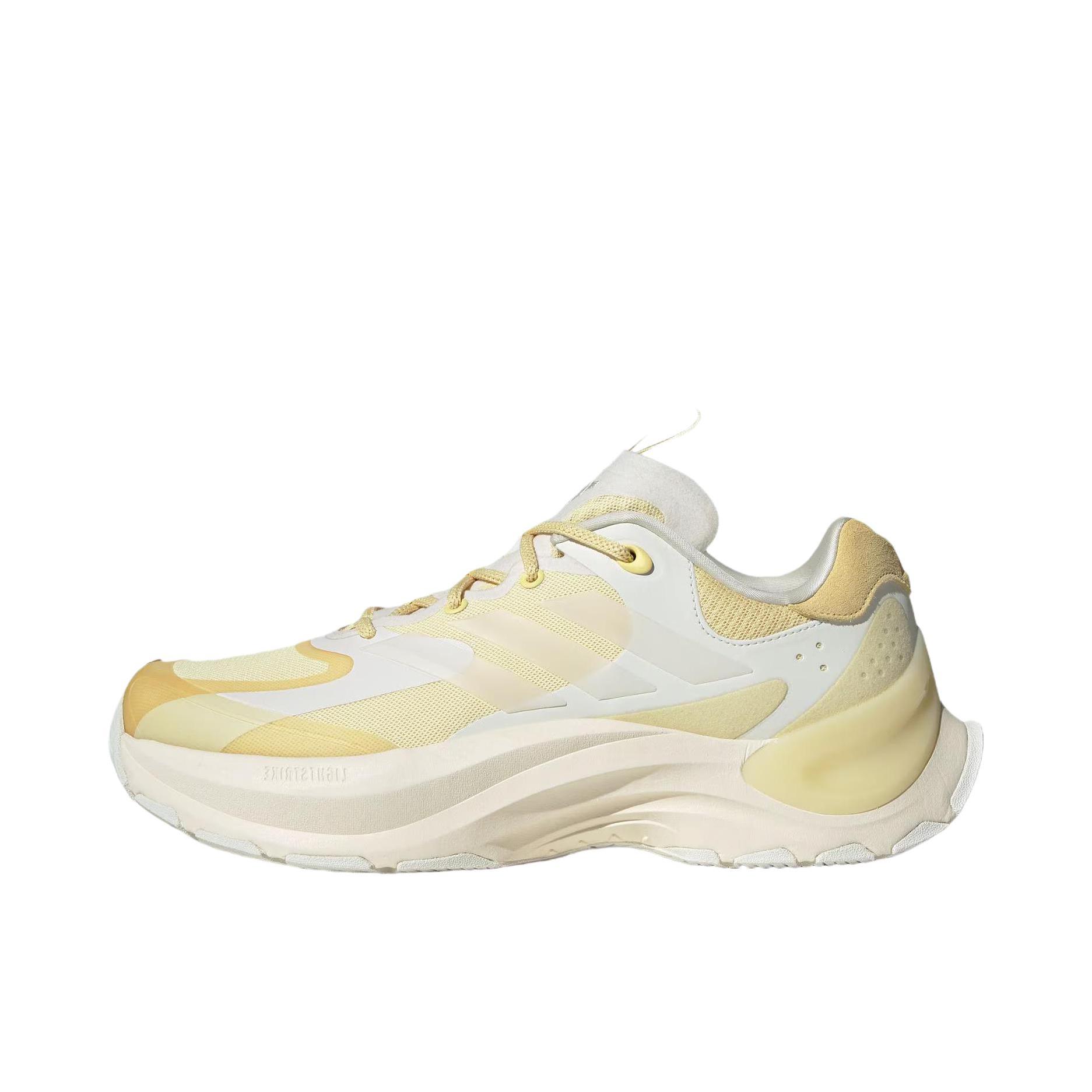推荐商品：adidas Maxxwavy 跑鞋 缓震耐磨厚底增高织物回弹 黄色/乳白色