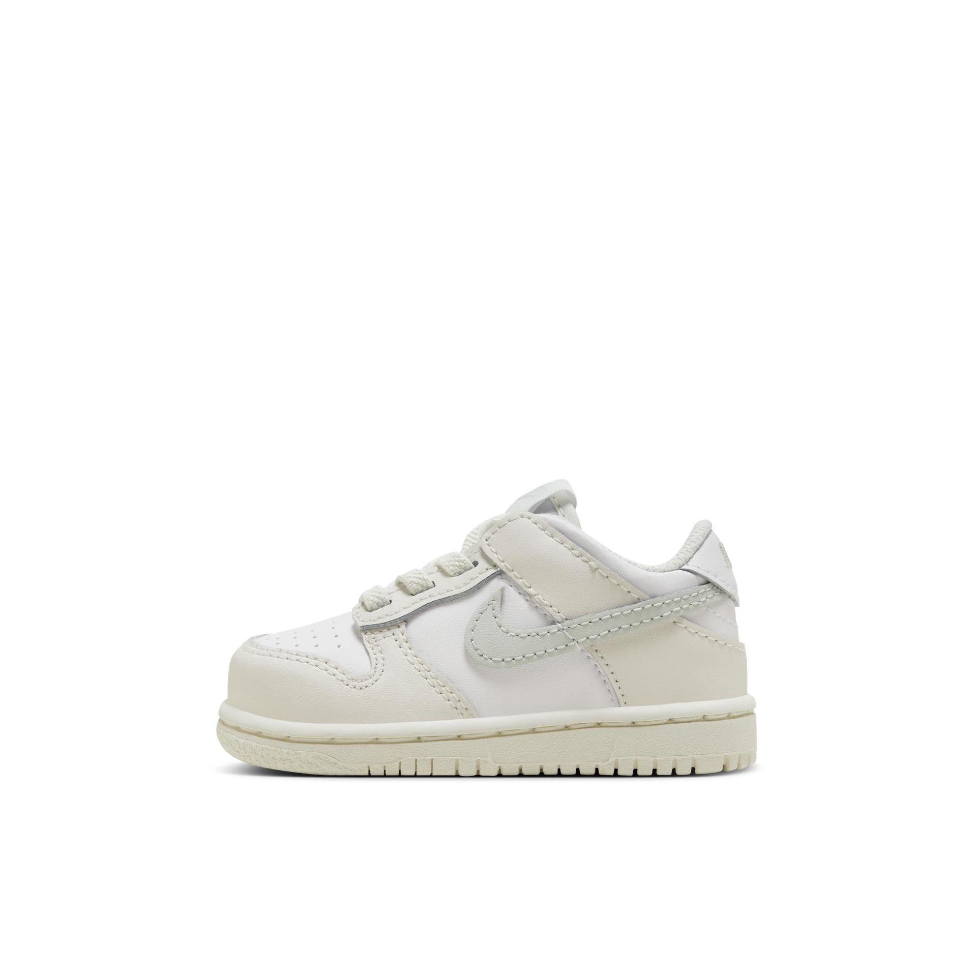 推荐商品：Nike Dunk 复古休闲 防滑耐磨 抓地 舒适透气 运动 板鞋儿童 婴童/白色/浅银色/幻影灰白