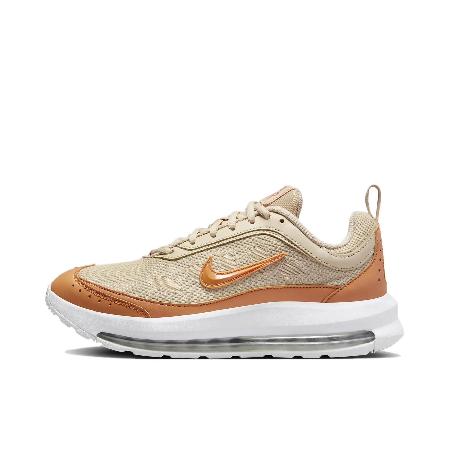 推荐商品：Nike Air Max AP 跑鞋 减震回弹防滑耐磨轻便透气复古百搭织物合成革气垫圆头 女款/棕色/白色/橙色