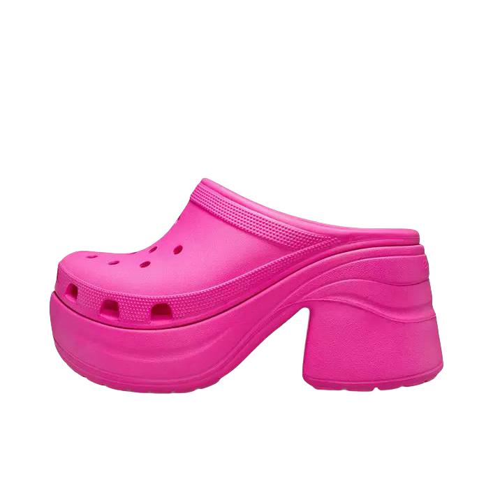 推荐商品：Crocs/卡骆驰 Siren Clog 防磨轻便 厚底增高 舒适透气 包头 粗跟 圆头 坡跟 百搭时尚 休闲简约 沙滩鞋 洞洞鞋 拖鞋 热辣粉