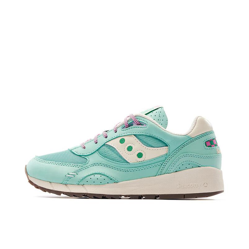 推荐商品：Saucony/索康尼 Shadow 6000 经典复古 防滑耐磨 舒适休闲 透气 防水 织物 运动 跑鞋 白色/绿色