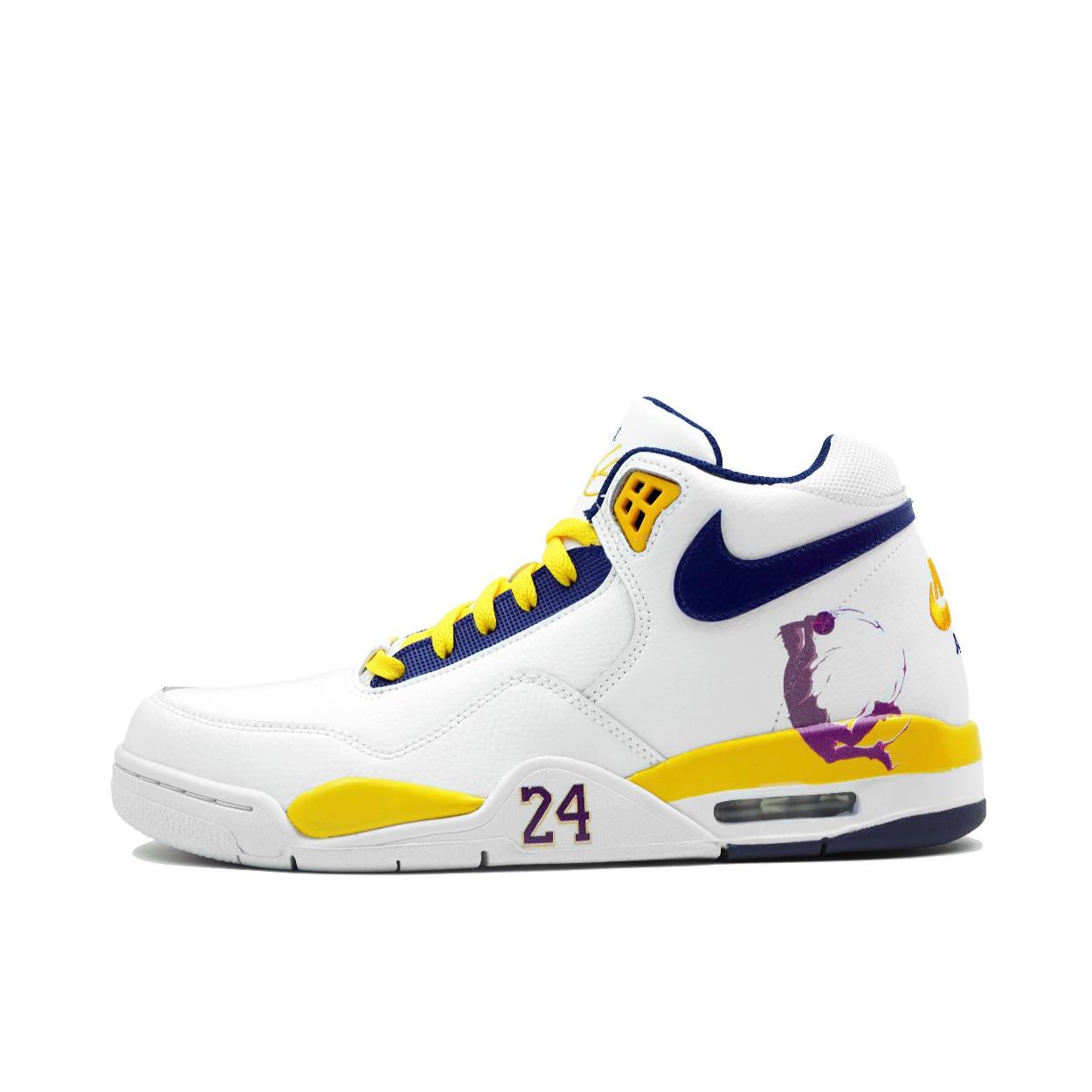 推荐商品：【定制球鞋】Nike Flight Legacy 高帮 舒适减震 防滑耐磨 潮流简约 防水 复古百搭 篮球鞋 紫金英文
