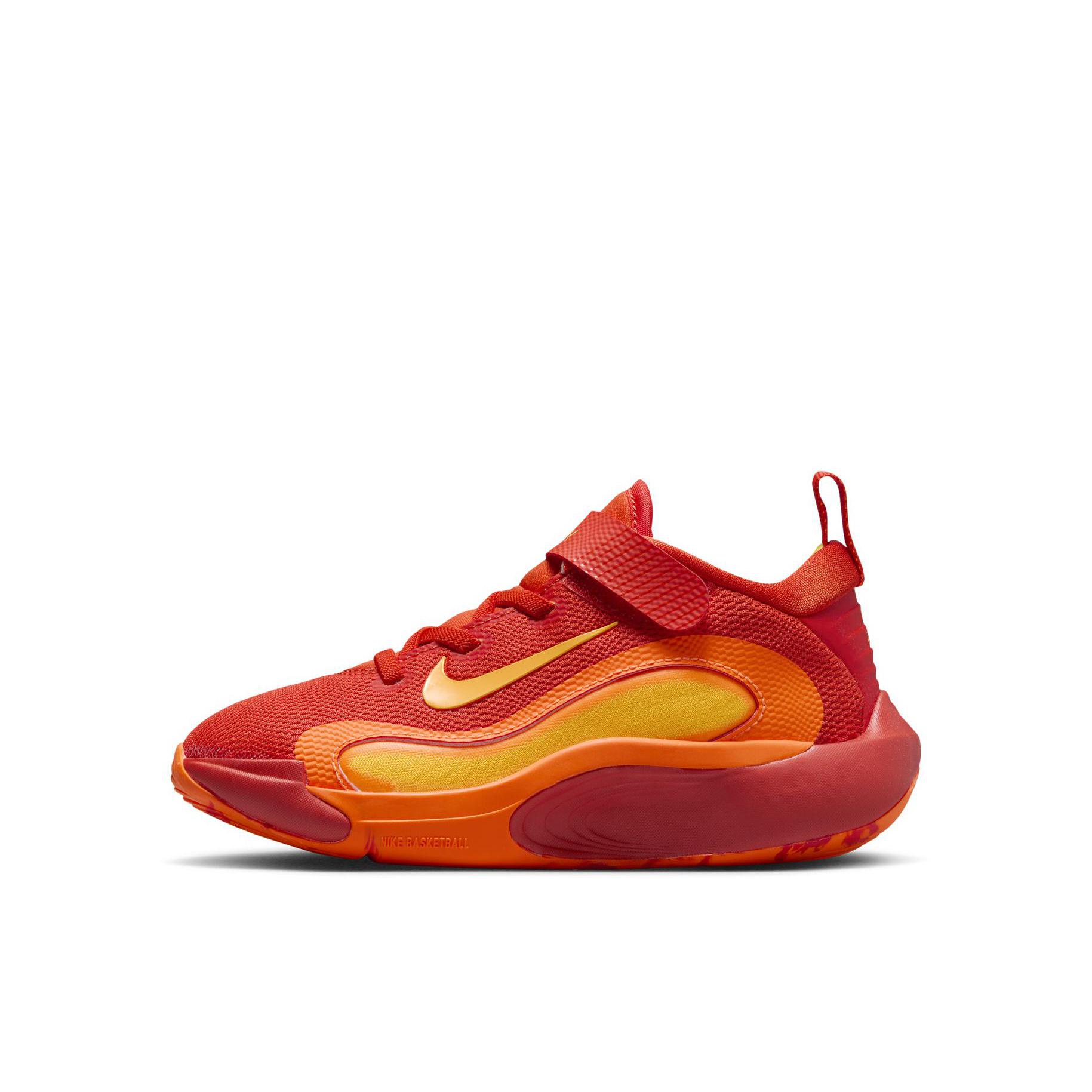 推荐商品：Nike IsoFly 防滑耐磨 网面 魔术贴 防踢 耐用 缓震 实战运动 儿童篮球鞋 小童/队橙/激光橙