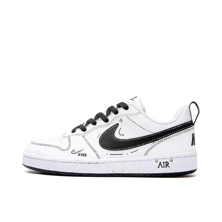 推荐商品：【定制球鞋】 Nike Court Borough 板鞋 防滑防水轻便减震手绘减龄做旧甜酷高街合成革甜妹包裹性复古婚鞋增高小白鞋薄底秋冬脏脏鞋 手稿/琥珀