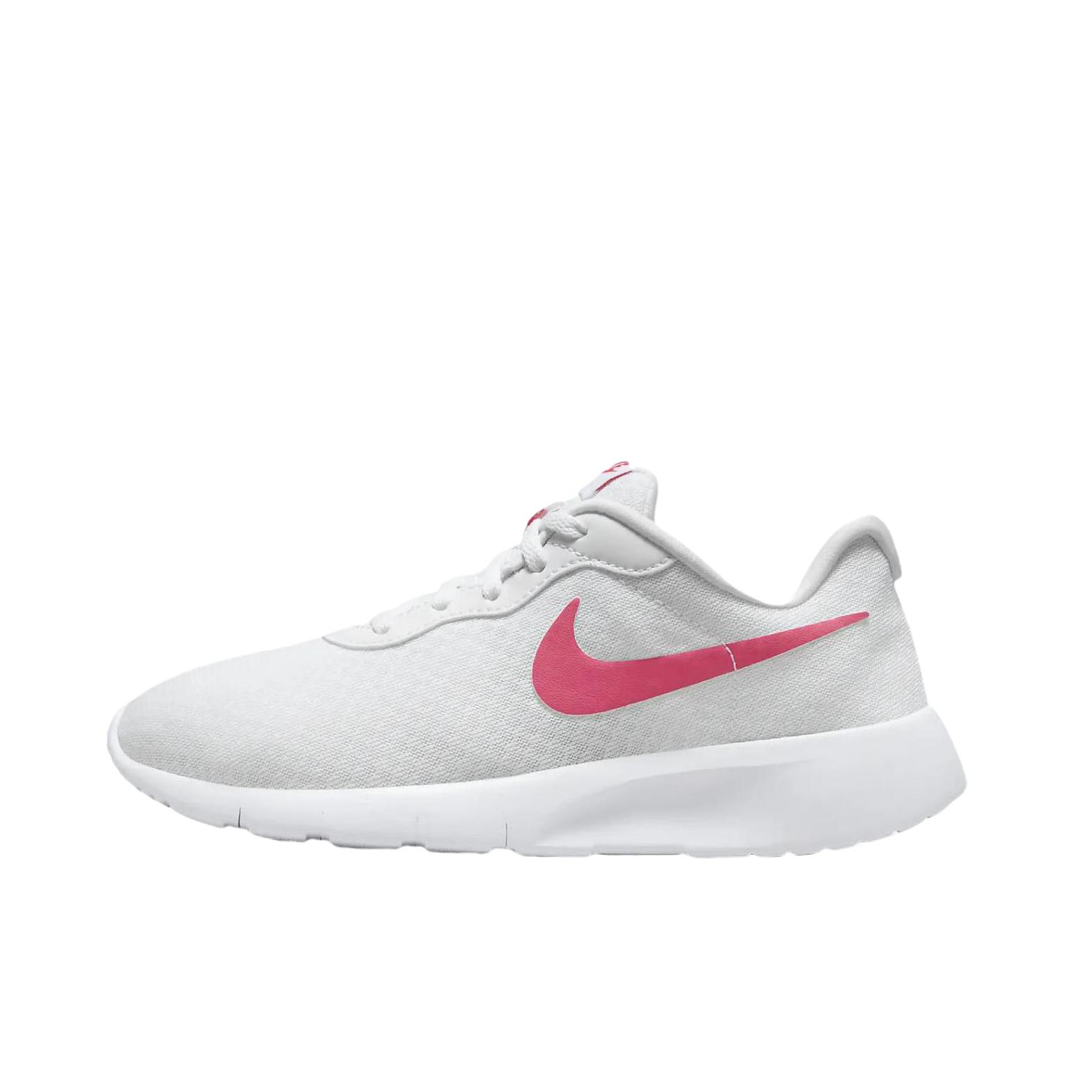 推荐商品：Nike Tanjun 跑鞋 舒适轻便网面透气缓震耐磨复古百搭慢跑低帮圆头 大童/白色/粉色