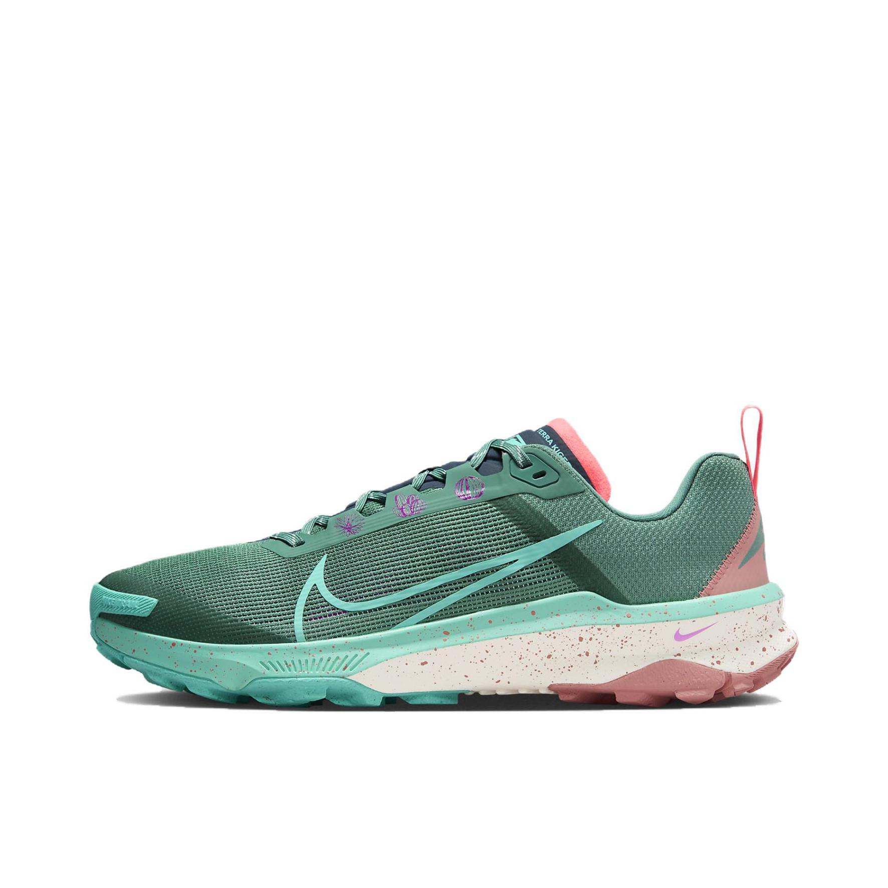 推荐商品：Nike Terra Kiger 9 跑鞋 赤足体验网布透气舒适轻便防滑耐磨织物时尚潮流 绿色/粉色