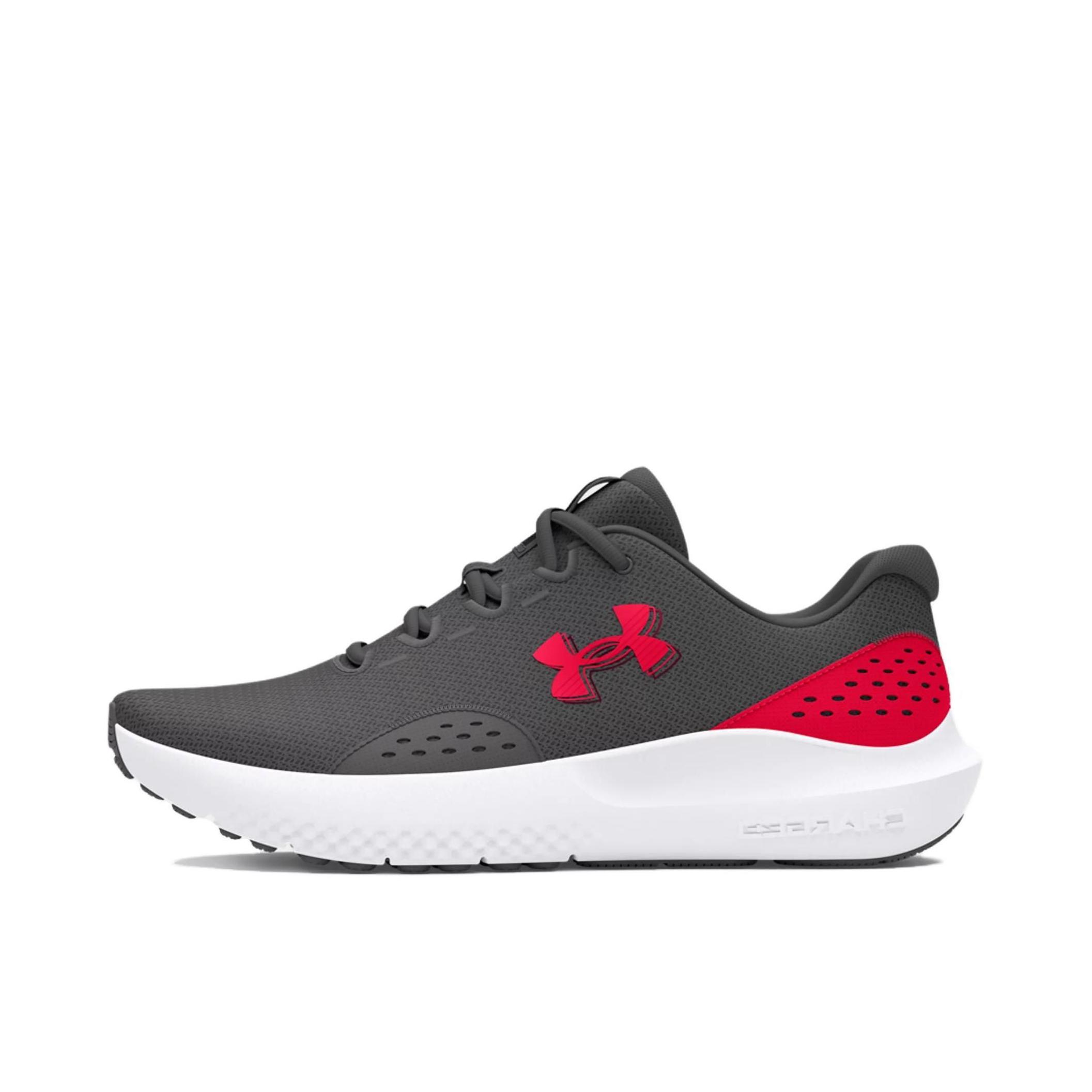 推荐商品：Under Armour/安德玛 Charged Surge 4 支撑 耐磨 防滑 网布 跑鞋 灰色/红色