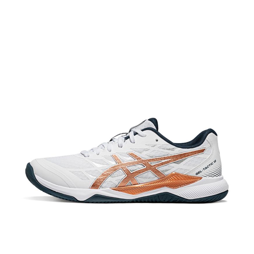 推荐商品：Asics/亚瑟士 Gel-Tactic 12 减震耐磨 防滑 透气网布 稳定支撑 舒适百搭 灵活 排球鞋 白色/金色 