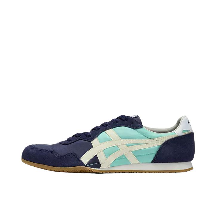 推荐商品：Onitsuka Tiger 鬼冢虎 Serrano 运动休闲鞋 舒适轻便防滑耐磨网布透气百搭复古减震包裹性低帮 深蓝色/蓝色
