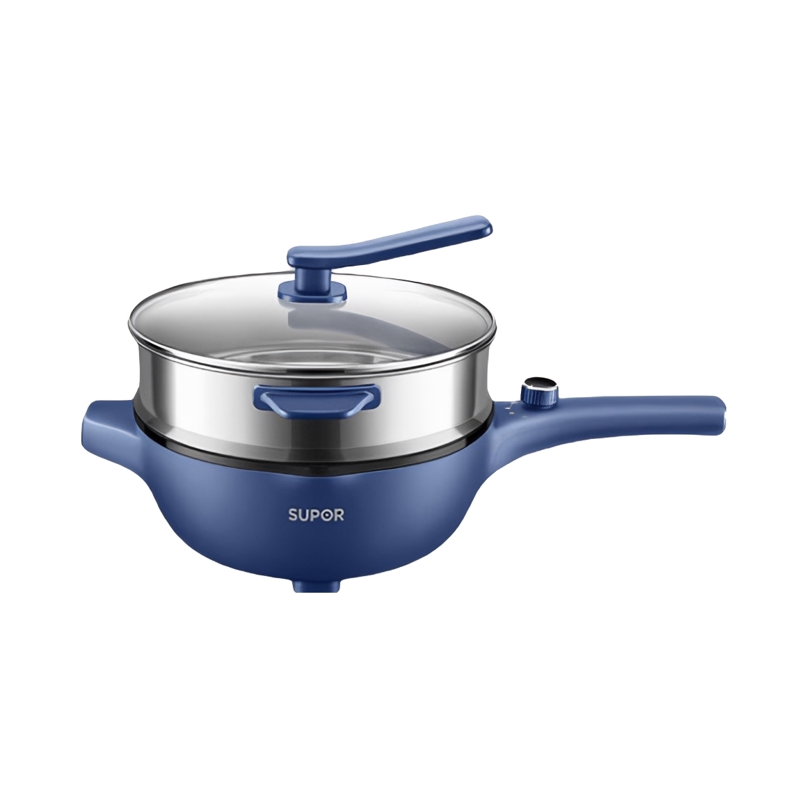 推荐商品：SUPOR/苏泊尔 电火锅 4L 旋钮调节 插电 电炒菜 一体式 不沾涂层 一锅多用 上蒸下煮 炖蒸煮煎炒 大火力 火红点 不粘 猛火爆炒 速热