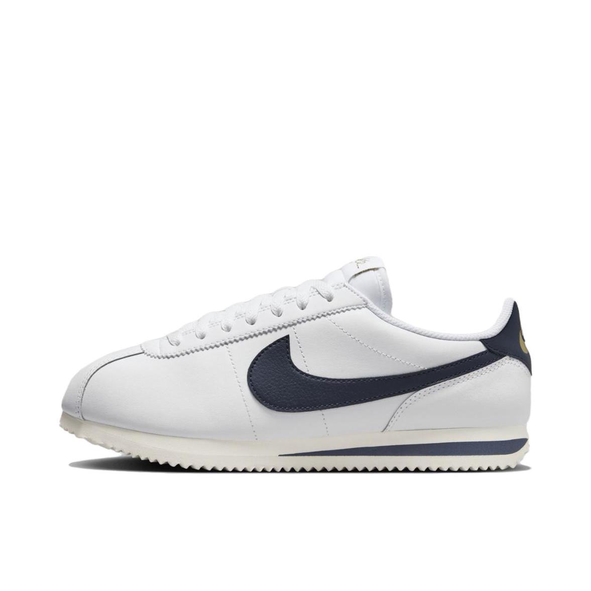 推荐商品：Nike Classic Cortez 阿甘鞋 跑鞋 防滑耐磨缓震透气轻便抓地舒适低帮耐穿贴合 正白色/蓝色