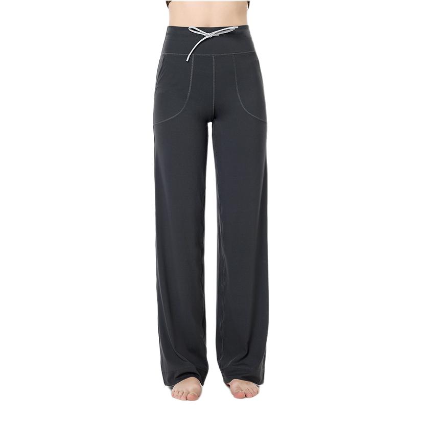 推荐商品：COHITUC/科途  高腰纯色系带阔腿瑜伽裤 女装 K1520 石墨灰