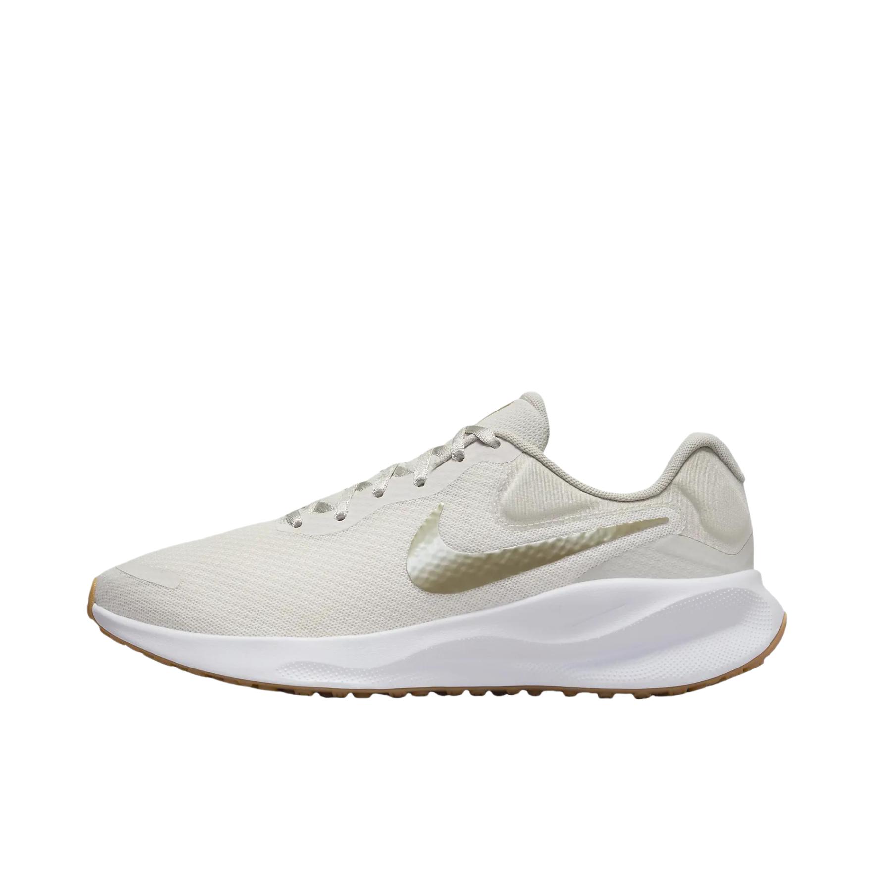 推荐商品：Nike Revolution 7 跑鞋 舒适百搭耐磨透气减震休闲运动支撑训练轻便易穿脱 米白色