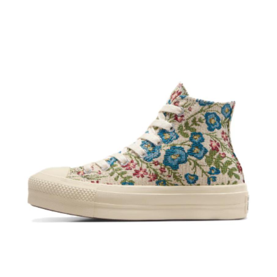 推荐商品：Converse/匡威 Chuck Taylor All Star Lift 帆布鞋 简约复古经典防滑耐磨舒适厚底圆头甜酷贴合松糕底流光风 女款/米色/蓝色