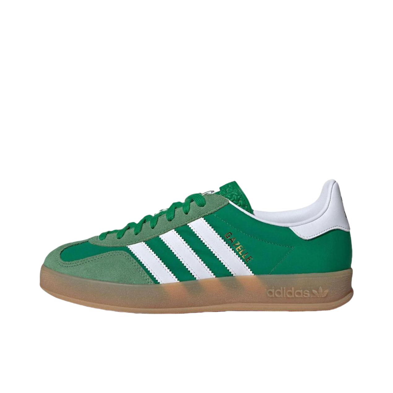 推荐商品：adidas Originals Gazelle Indoor T头鞋 德训鞋 板鞋 舒适缓震防滑耐磨绒面革复古 绿色/白色