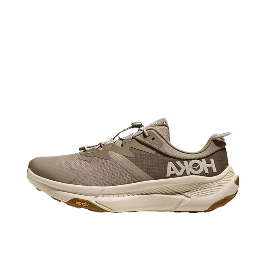 推荐商品：HOKA ONE ONE  Transport  耐磨防滑 减震透气 织物 合成革 圆头  防水 畅行 轻便舒适  徒步鞋  登山 户外休闲鞋 沙色/蛋酒色