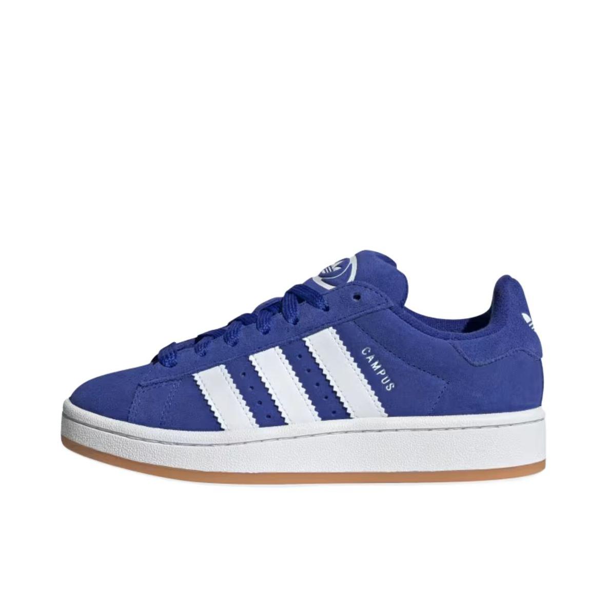 推荐商品：adidas Originals Campus 00s 板鞋 面包鞋 复古缓震透气轻便薄底贴合耐穿圆头包裹性平跟支撑 大童/半透明蓝/云白色