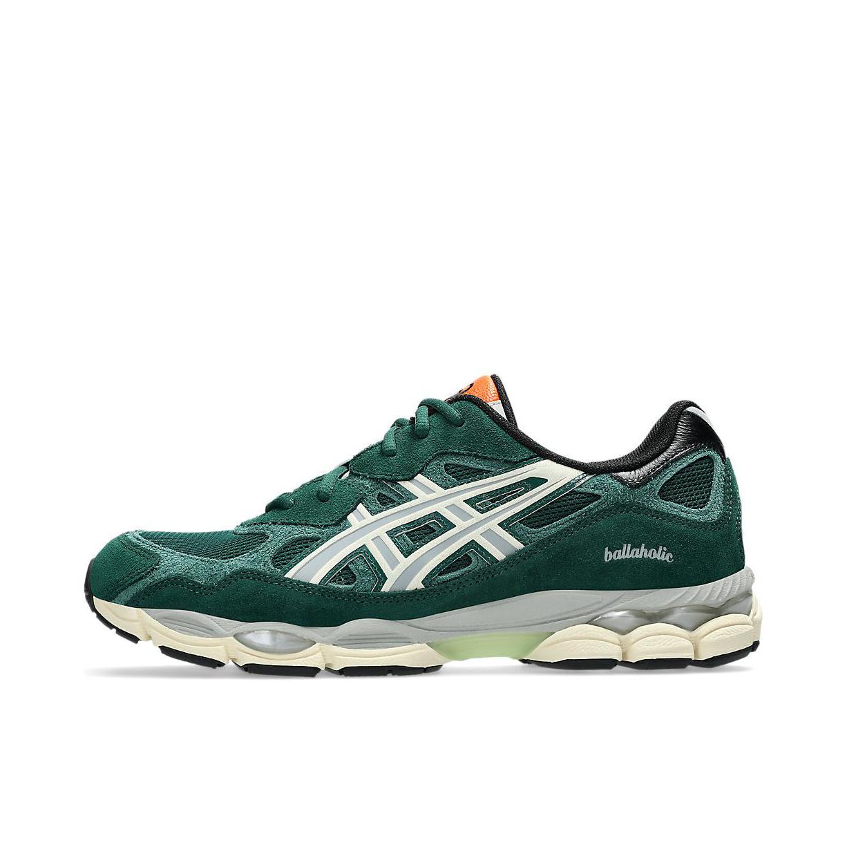 推荐商品：Asics/亚瑟士 Gel-NYC 跑鞋 圆头缓震防滑耐磨机能风复古潮流织物合成革贴合支撑耐穿 宝石绿/灰色