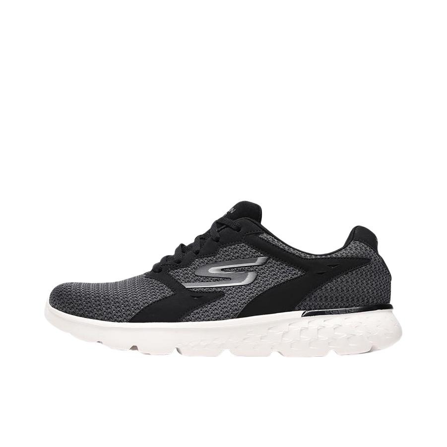推荐商品：Skechers/斯凯奇 Go Run 400 缓震回弹 轻便软底 网面透气 简约百搭 减震 复古 防水 耐磨 跑鞋 Black/White 黑色/灰色/拼接