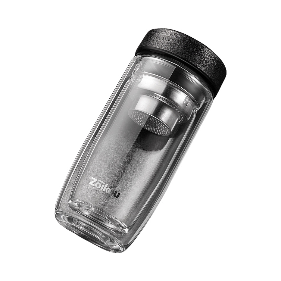 推荐商品：Zoikou/象扣 ZKBHBL-11955 双层款 400ml 高硼硅无铅玻璃 商务玻璃杯