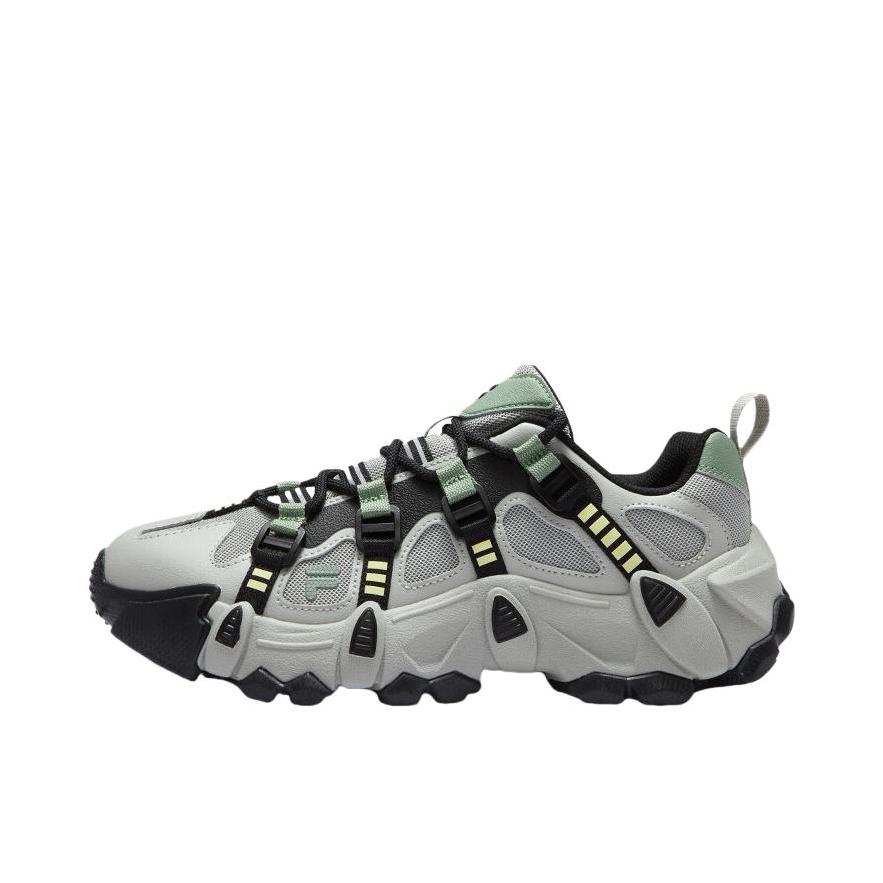 推荐商品：FILA/斐乐 EXOCET 机能 抗冲击 织物 防滑耐磨 舒适 包裹性支撑 合成革 百搭复古 运动休闲鞋 T12W431610F 柔柳绸灰色/黑色