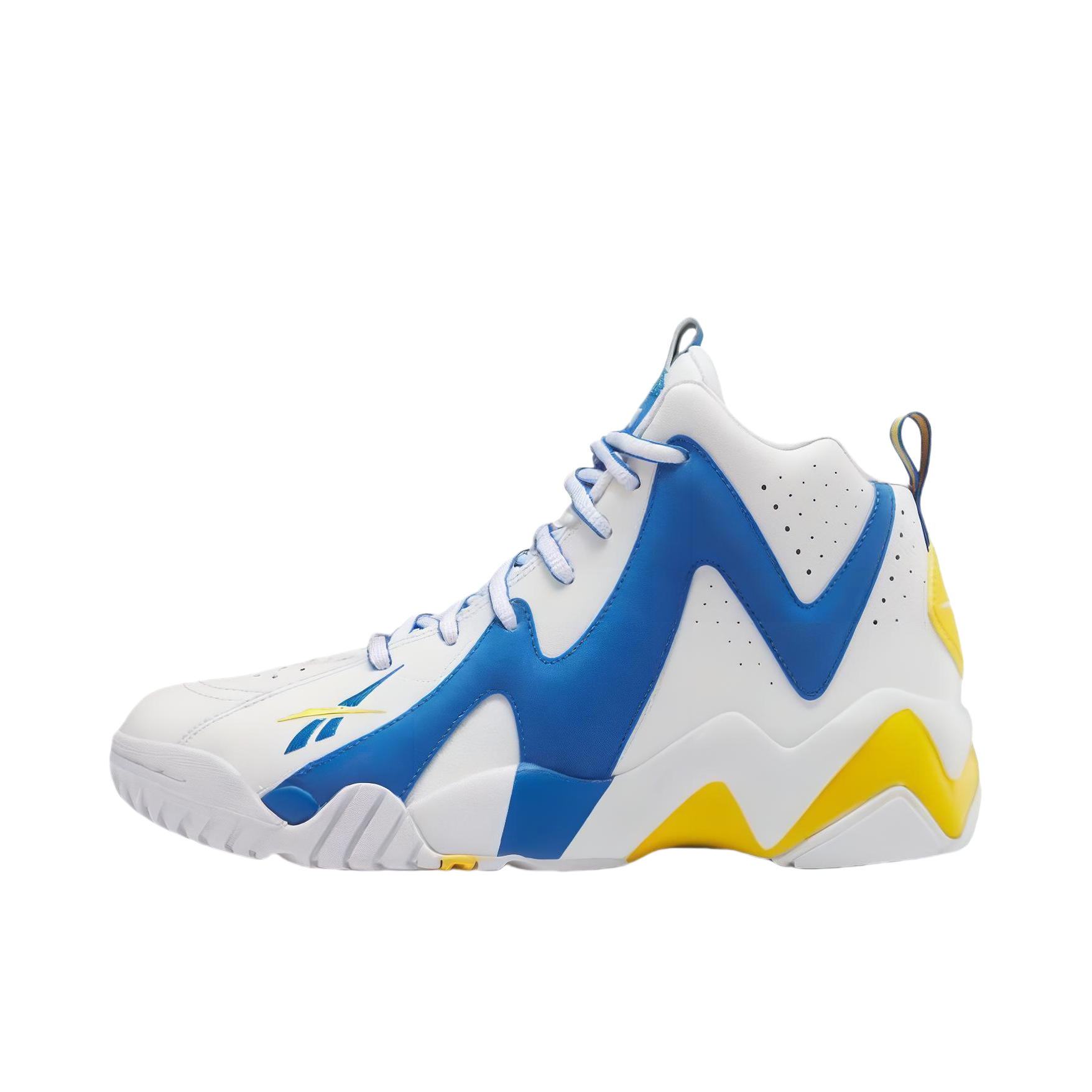 推荐商品：Reebok/锐步 Kamikaze 2 经典复古 实战减震 防滑耐磨 舒适 透气 支撑 运动 篮球鞋 白色/蓝色
