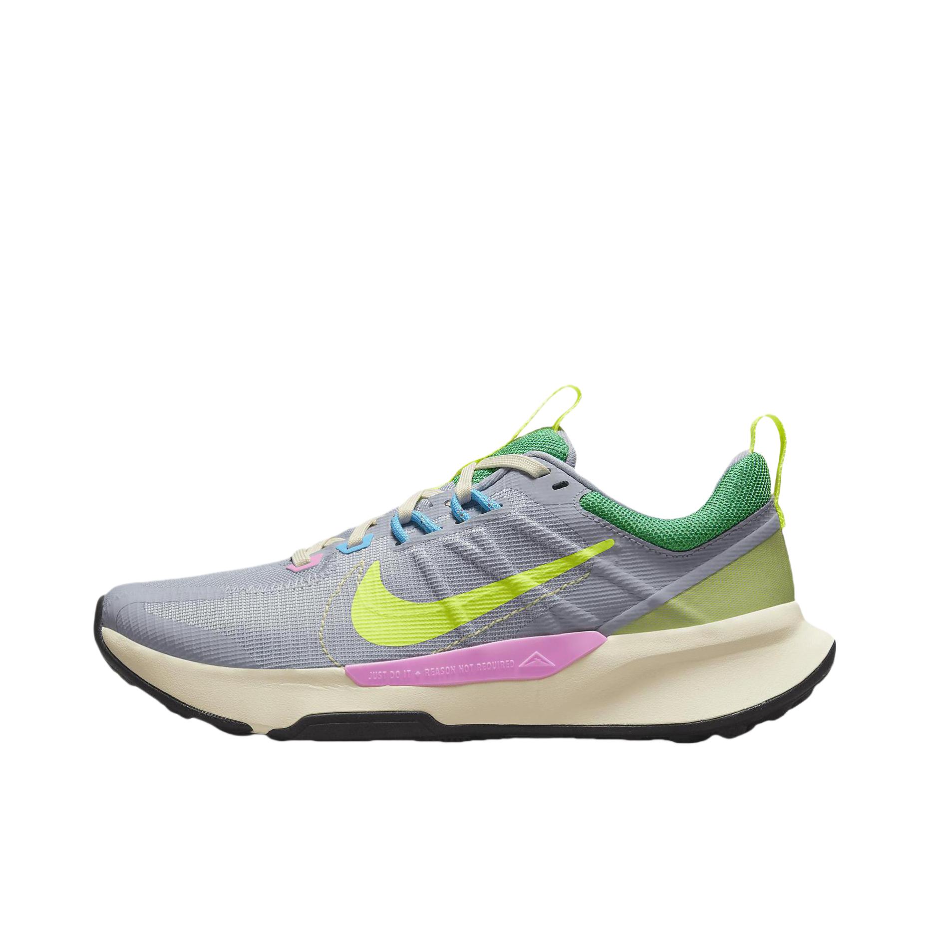 推荐商品：Nike Juniper Trail 2 跑鞋 越野缓震织物运动圆头轻便训练 灰色/绿色