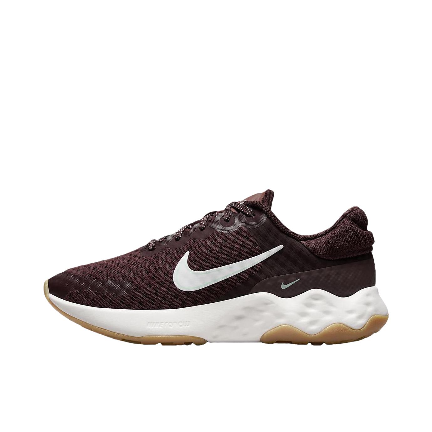 推荐商品：Nike Renew Ride 3 跑鞋 透气轻便耐磨防滑舒适百搭休闲潮流缓震织物网布运动 酒红色