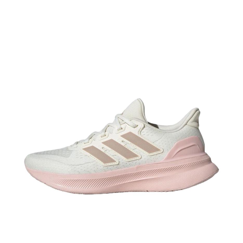 推荐商品：adidas ULTRARUN 5 跑鞋 缓震网面透气防滑耐磨回弹防水随心畅跑支撑圆头贴合 女款/汉玉白/粉色