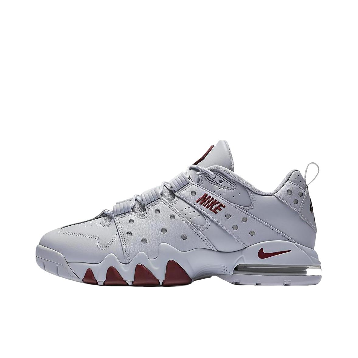推荐商品：Nike Air Max2 CB 94 耐磨防滑 减震 百搭潮流 圆头 支撑 合成革 复古 篮球鞋 Low Charles Barkley Grey Red 白红