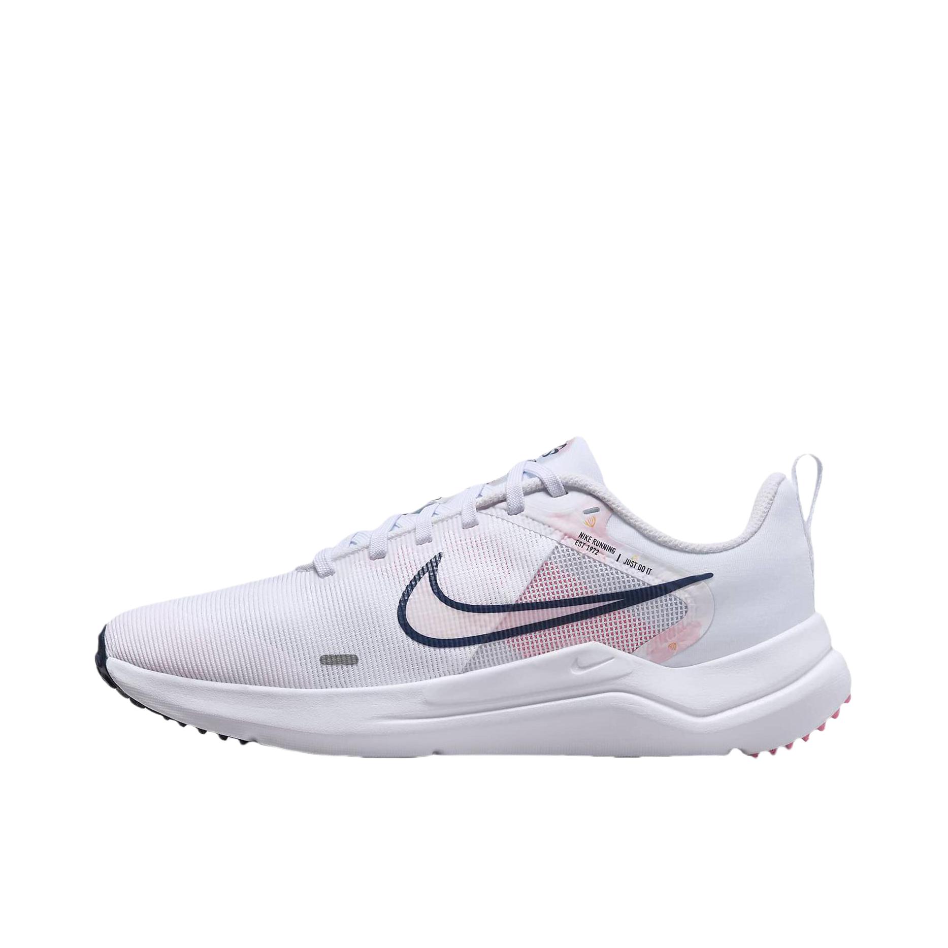 推荐商品：Nike Downshifter 12 跑鞋 舒适回弹减震耐磨轻便透气网面织物 女款/白色/浅粉/黑色