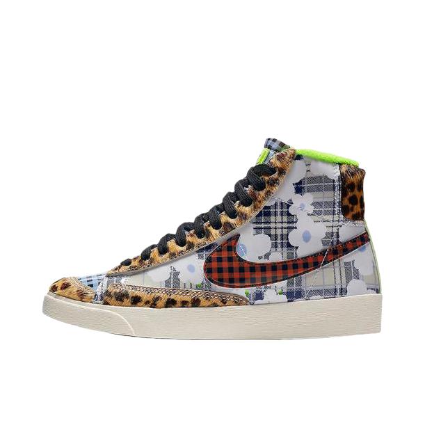 推荐商品：Nike Blazer 板鞋 经典复古防滑舒适百搭 Wid Print - Flower Flannel 豹纹格子