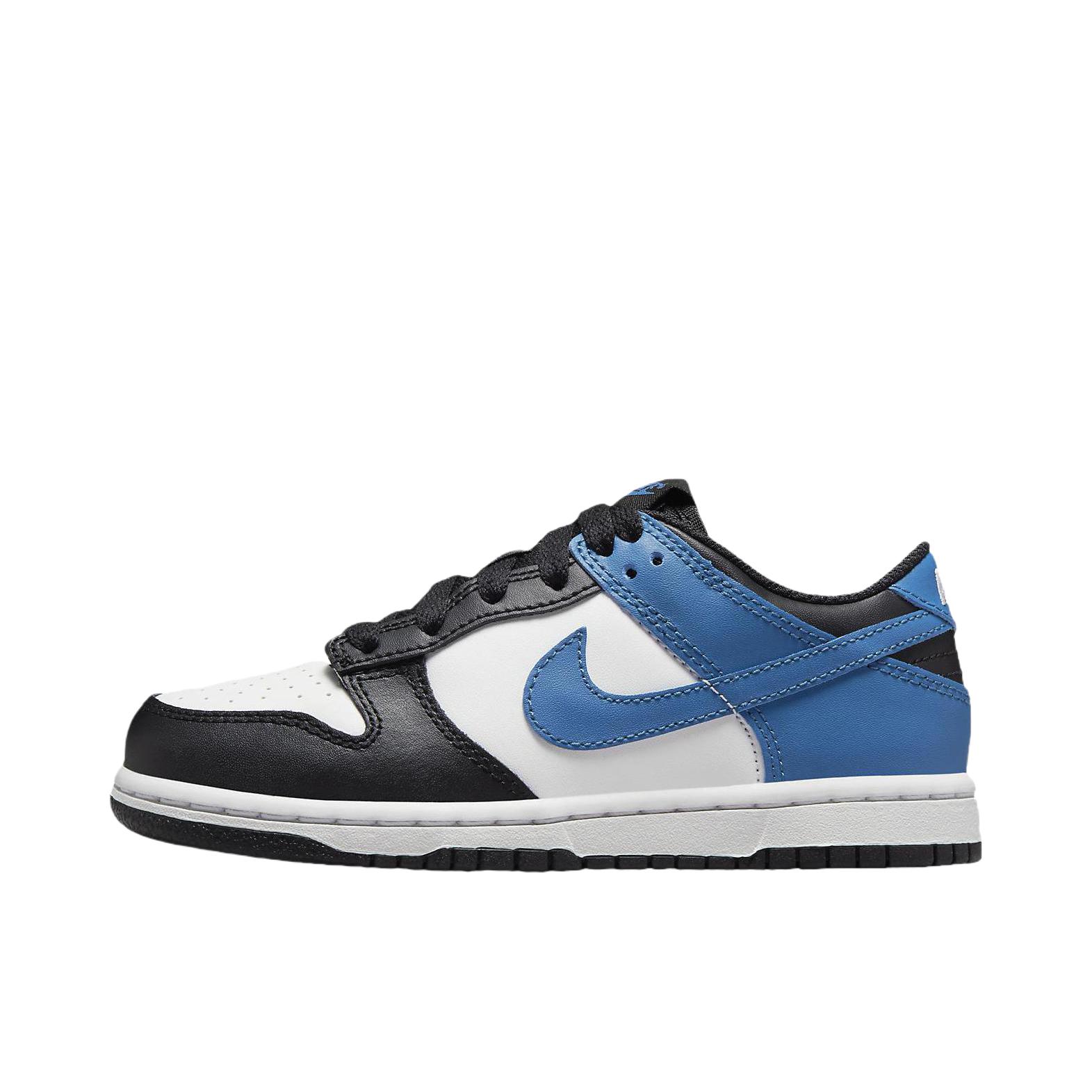 推荐商品：Nike Dunk 板鞋 经典复古百搭 GS/低帮/山峰白/黑色/工业蓝