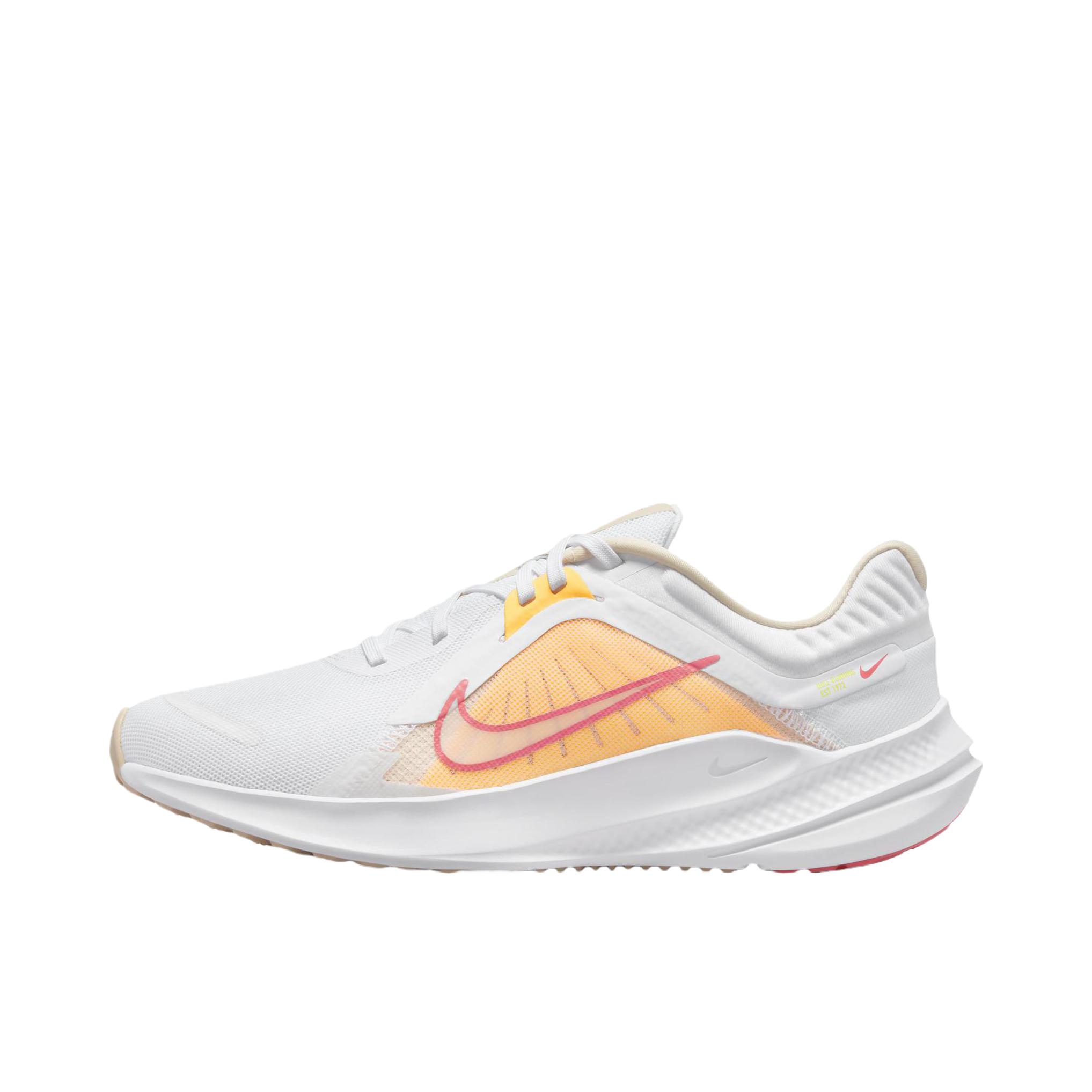 推荐商品：Nike Quest 5 跑鞋 缓震防滑耐磨支撑轻便透气轻质运动训练 白色/黄色