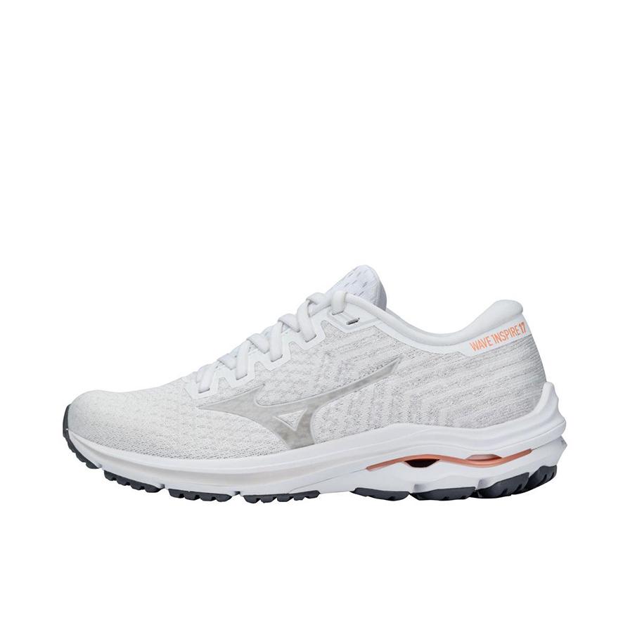 推荐商品：Mizuno/美津浓 Wave Inspire 17 防滑耐磨 减震支撑 舒适透气 圆头 百搭休闲 织物 合成革 跑鞋 米色/白色