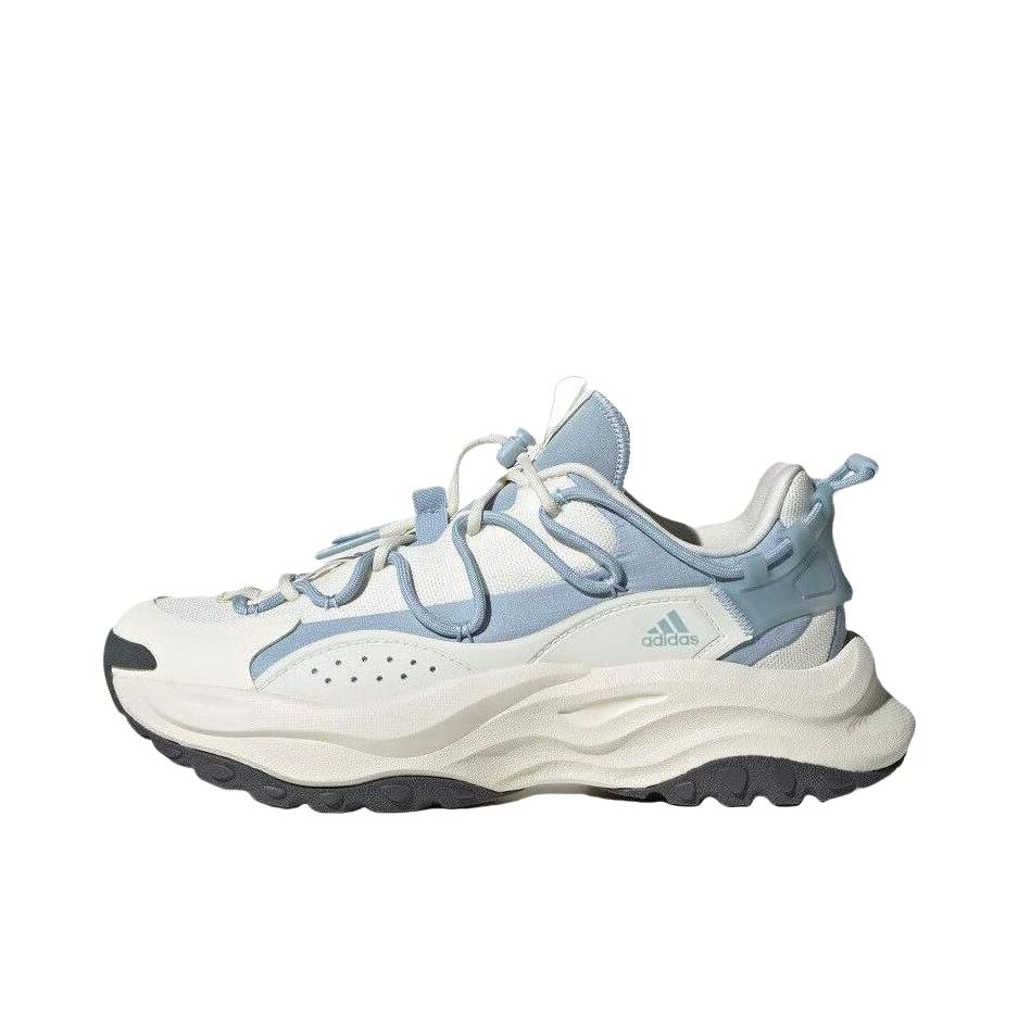 推荐商品：adidas Maxxwavy 跑鞋 缓震耐磨厚底增高织物回弹 女款/白色/蓝色