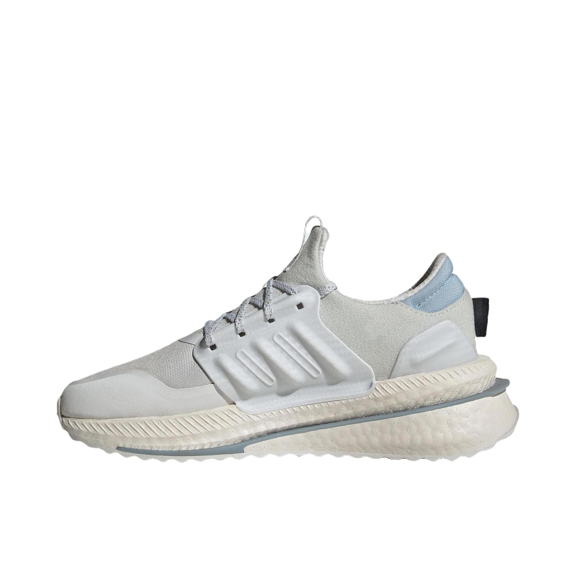 推荐商品：adidas X_plrboost 跑鞋 圆头缓震防滑耐磨健身训练轻便透气排汗回弹织物慢跑 女款/灰白色/蓝色