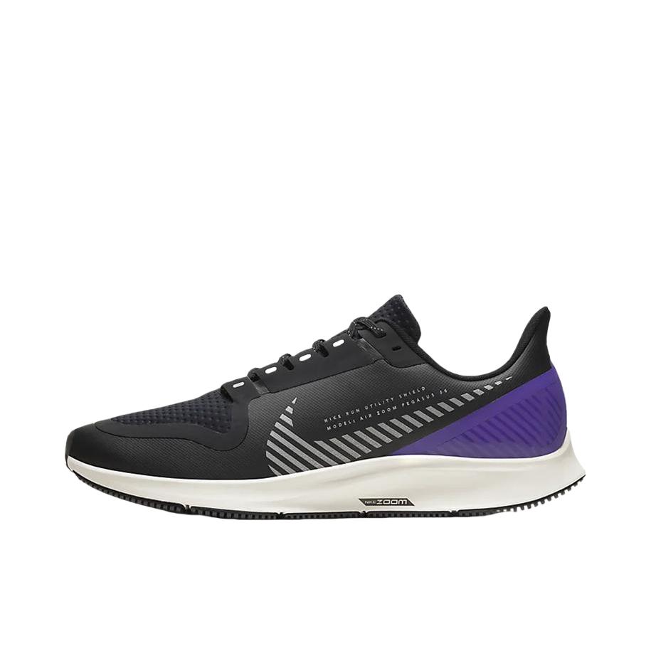 推荐商品：Nike Air Zoom Pegasus 36 Shield 跑鞋 舒适透气防滑耐磨减震气垫支撑 男款/黑色/紫色