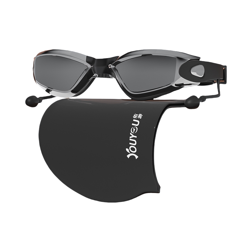 推荐商品：佑游 防雾 防水 电镀 泳镜泳帽套装 BVAAA6615TYUE