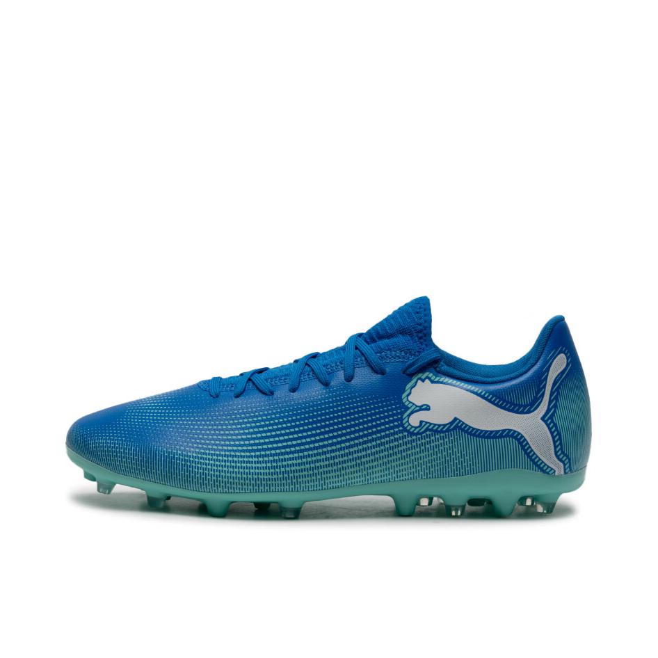推荐商品：Puma/彪马  FUTURE 7 PLAY MG  胶质短钉 人造草坪 缓震耐磨 入门级  足球鞋 钉鞋 蓝色/白色