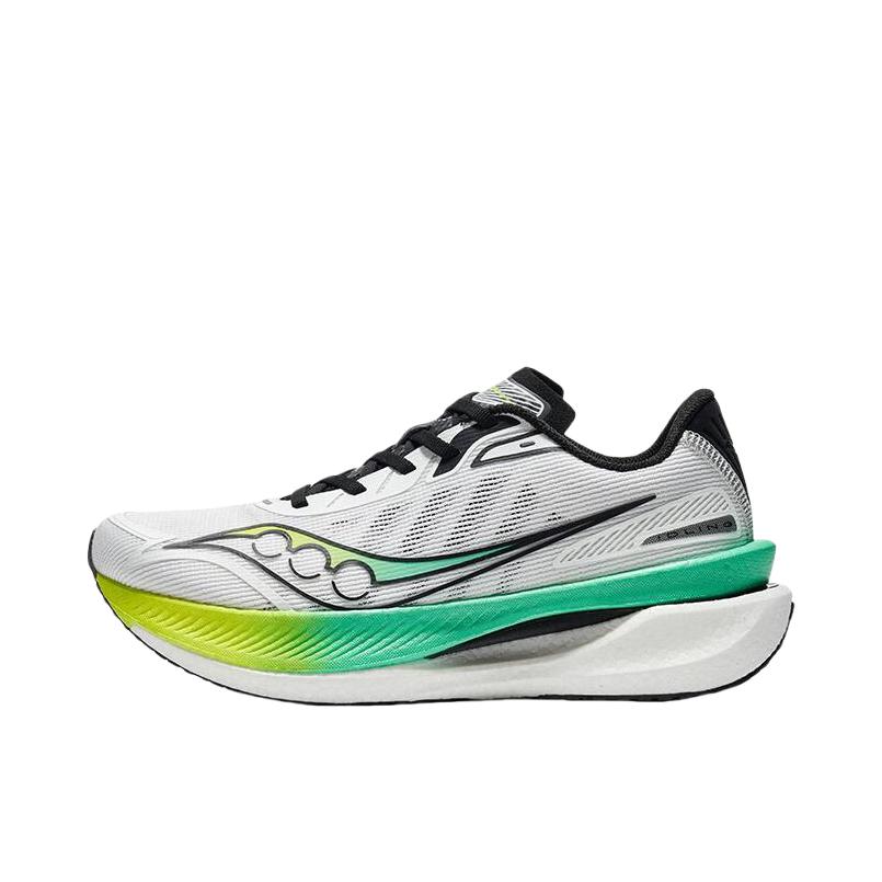 推荐商品：Saucony/索康尼 Idling 巡航 防滑耐磨 透气网面 舒适回弹 稳定支撑 缓震 休闲 慢跑 跑鞋 绿色/白色