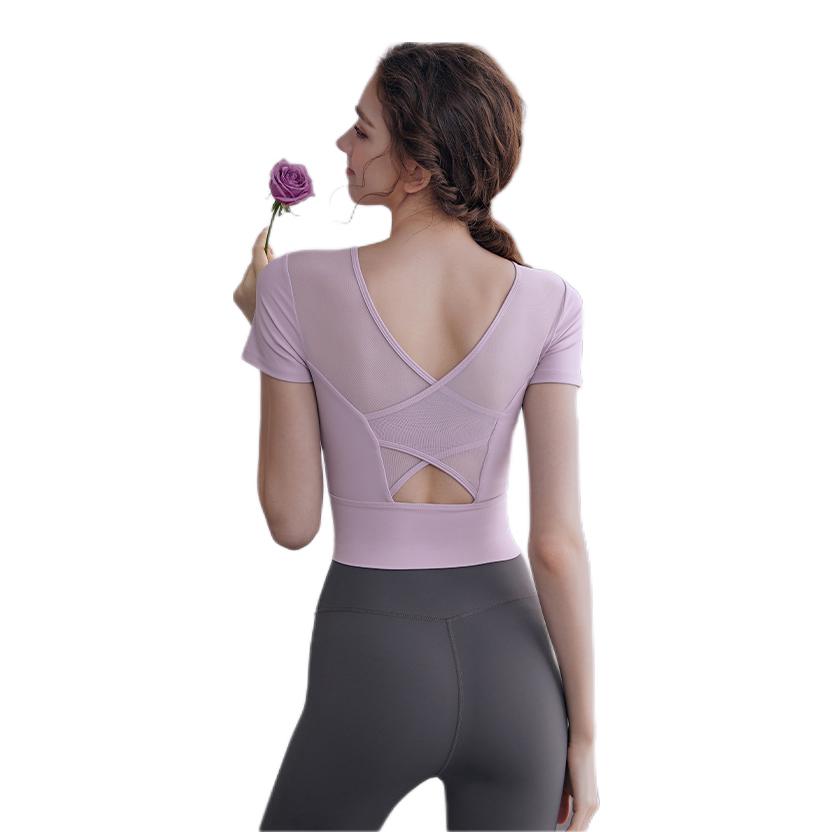 推荐商品：EPIH  纯色速干拉链短袖瑜伽服 女装 EP-471062-223005 风信紫