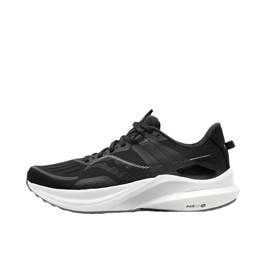 推荐商品：Saucony/索康尼  Tempus 1 坦途  防滑耐磨 缓震回弹 透气 稳定支撑 织物  跑鞋 黑色/白色