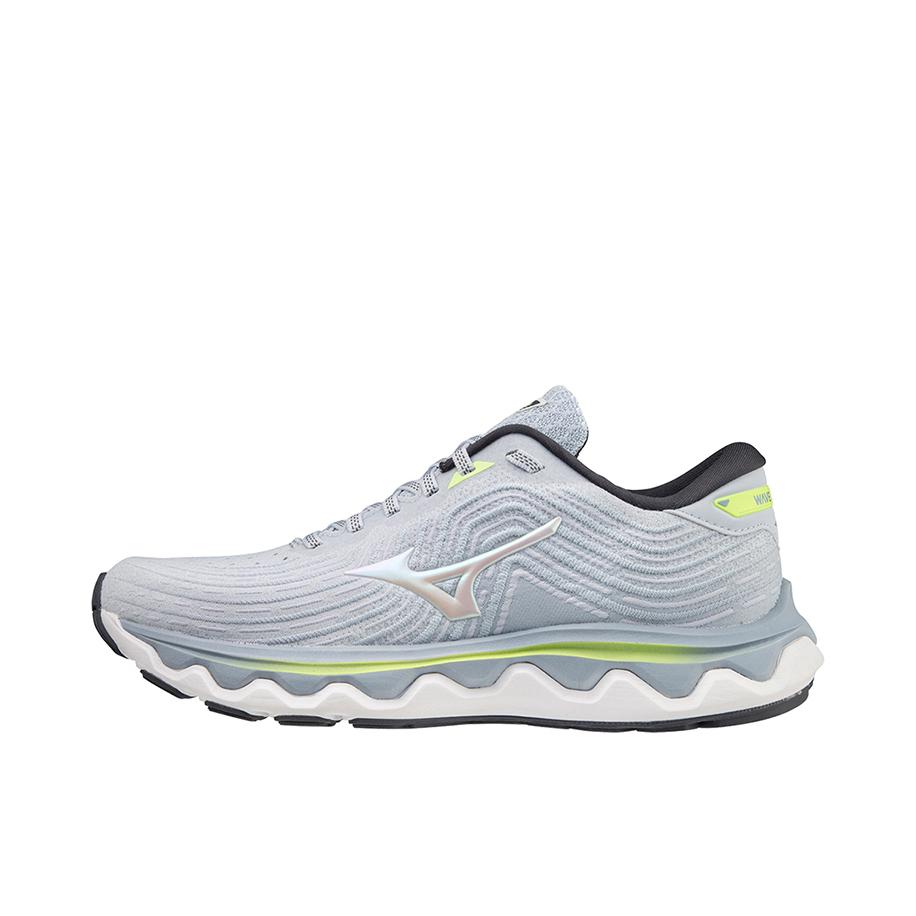 推荐商品：Mizuno/美津浓 Wave Horizon 6 回弹科技 稳定支撑 耐磨 缓震运动 软弹 织物 跑鞋 浅蓝色